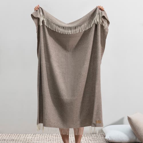 Lands Downunder Pinstripe Cashmere Throw In Brown