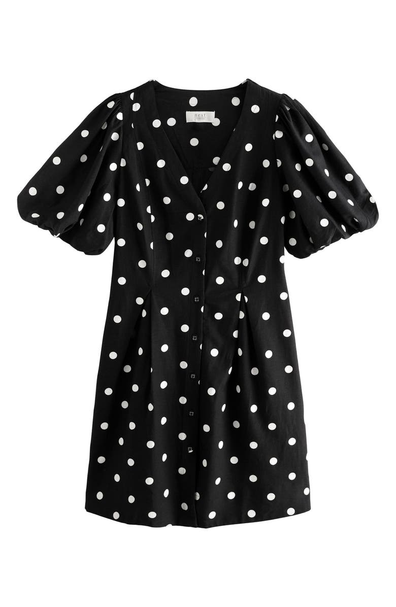 NEXT Puff Sleeve Polka Dot Dress, Alternate, color, 