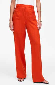 Madewell Patch Pocket Linen Flare Pants
