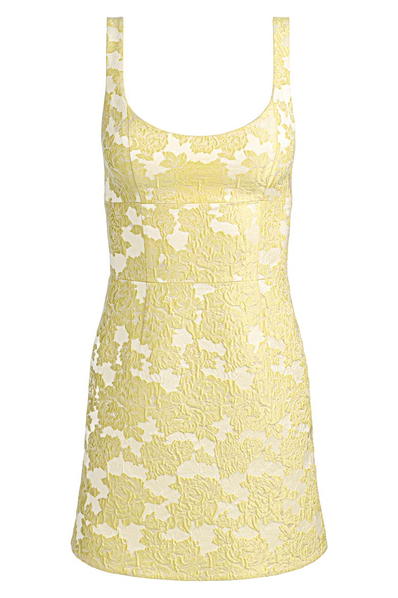 Metallic Floral Jacquard Minidress, Alternate, color, BUTTER