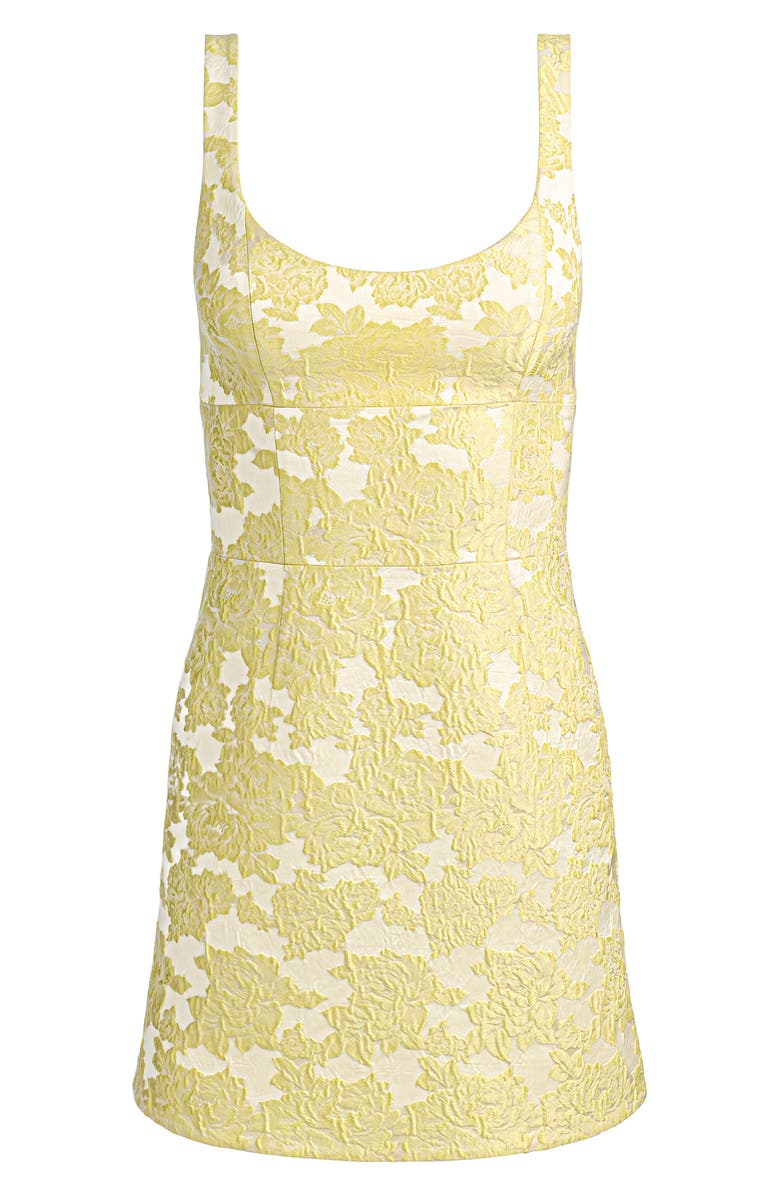 Alice + Olivia Metallic Floral Jacquard Minidress, Alternate, color, Butter