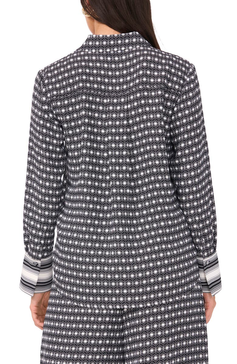 Vince Camuto Pattern Placket Shirt, Alternate, color, Rich Black