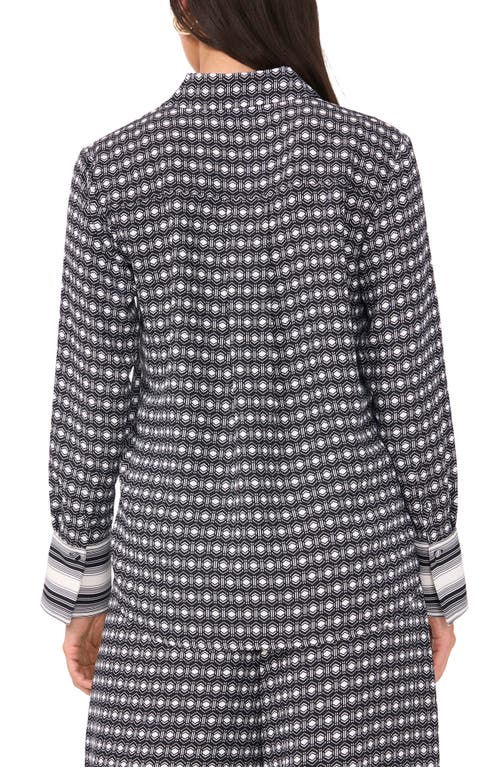 Vince Camuto Pattern Placket Shirt In Rich Black