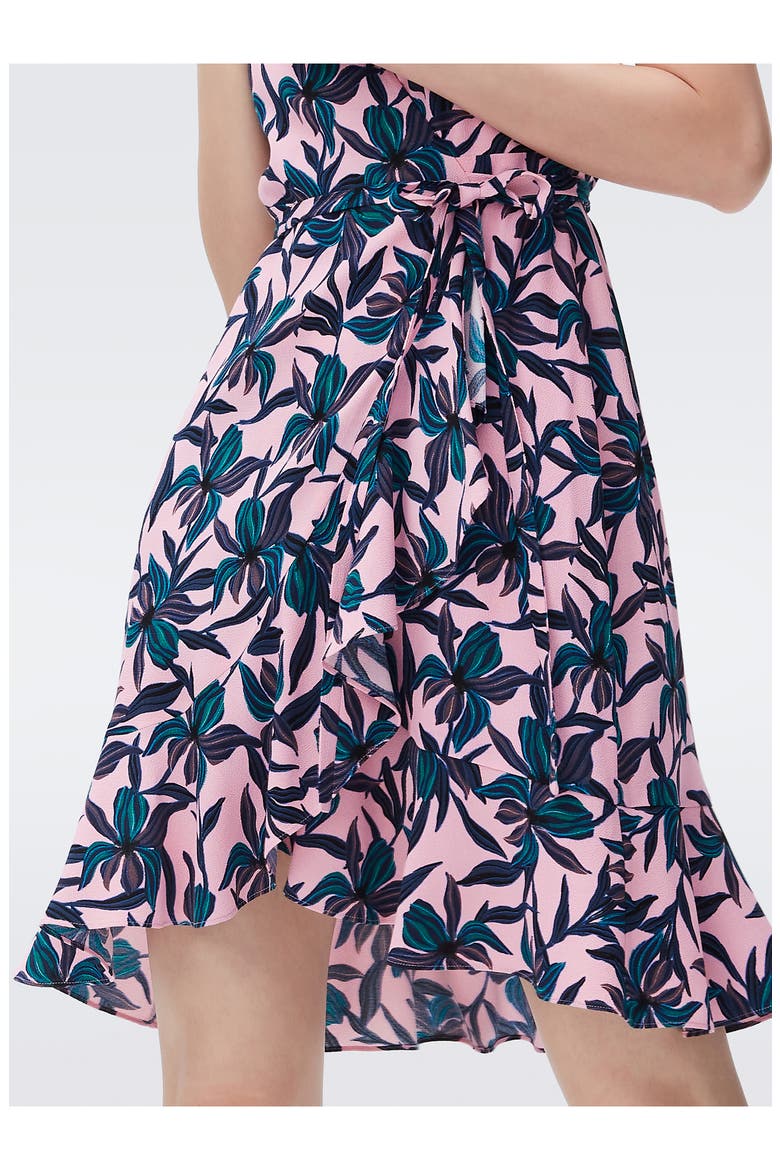 Emilia Puff Sleeve Wrap Dress, Alternate, color, PINK/ NAVY