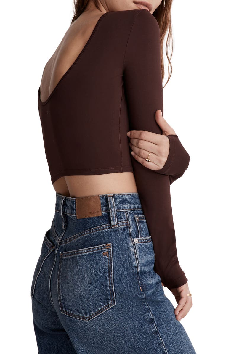 MWL Flex Long Sleeve Scoop Crop T-Shirt, Alternate, color,