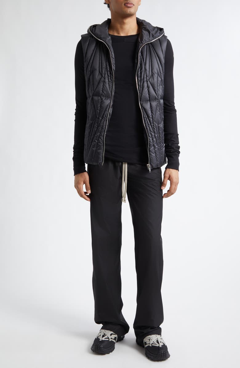 Moncler x Rick Owens Geocamo Ziplock Hooded Down Vest, Alternate, color, Black
