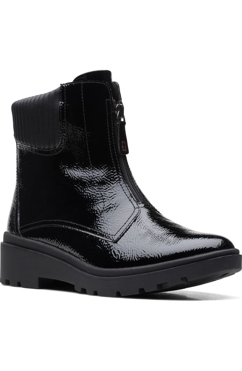 Clarks<sup>®</sup> Calla Zip Waterproof Boot, Main, color, Black Crinklepat