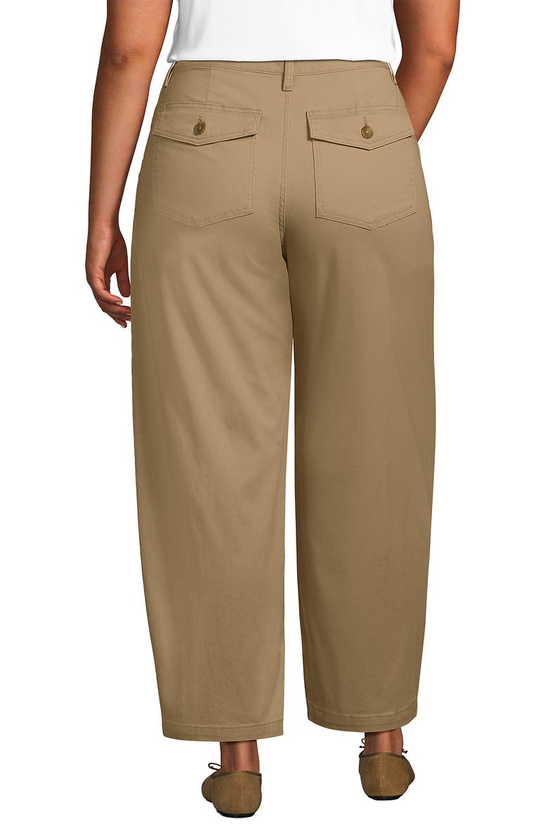 Lands' End High Rise Barrel Leg Chino Pants, Alternate, color, Desert Tan