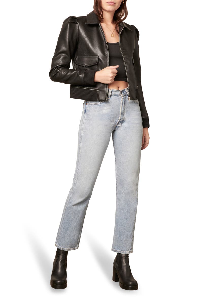 BB Dakota by Steve Madden BB Dakota Boss Mode Faux Leather Jacket, Alternate, color, 