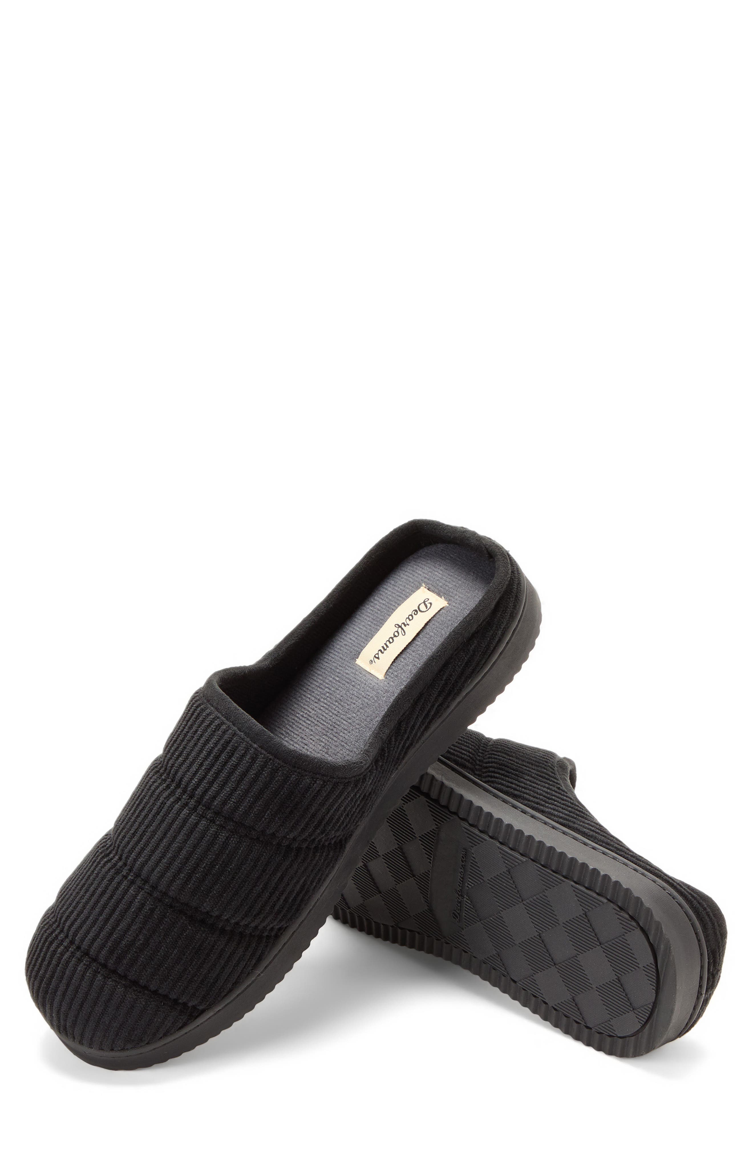 DEARFOAMS Declan Quilted Slipper, Alternate, color, Black