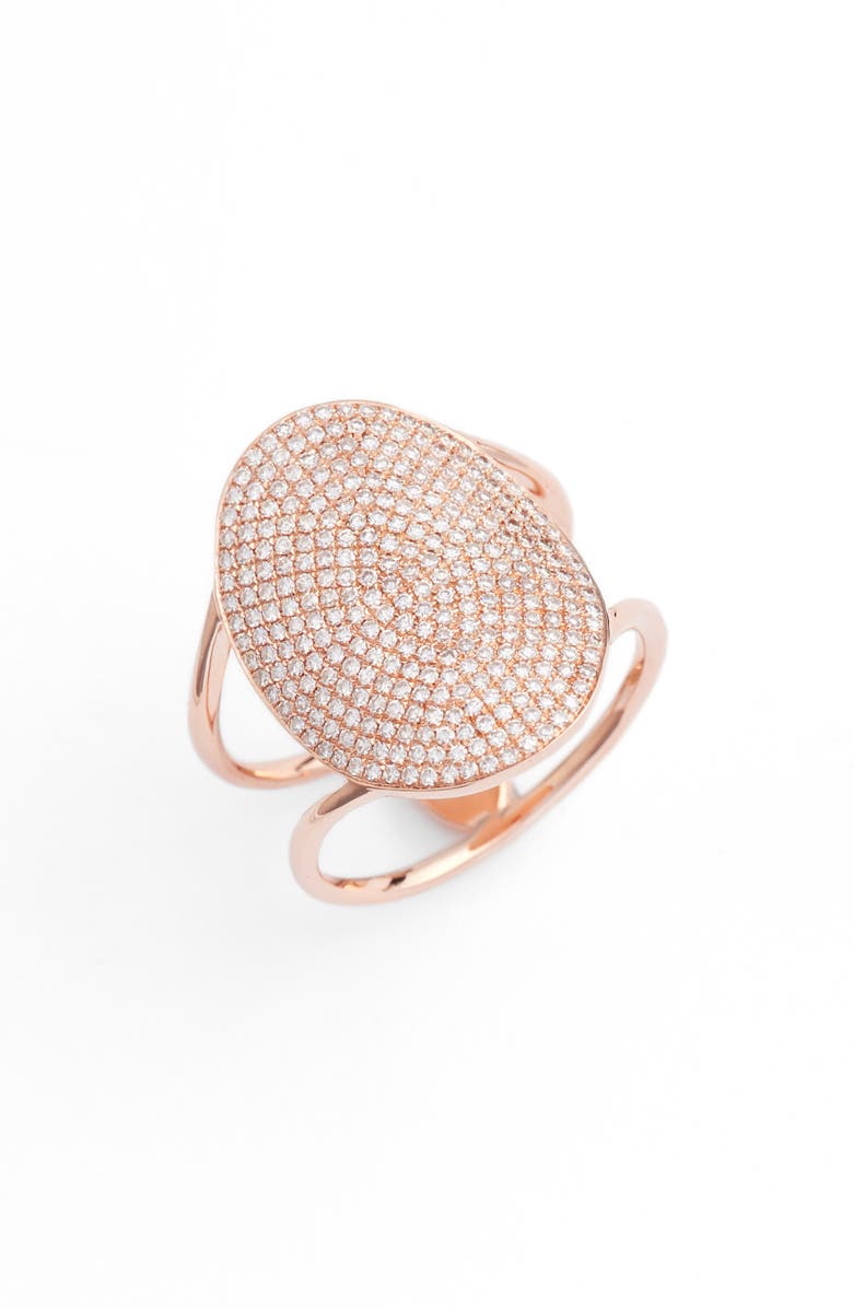 EF Collection Jumbo Oval Pavé Diamond Ring, Main, color,
