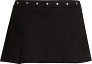 PacSun Stud Pleated Stretch Cotton Miniskirt