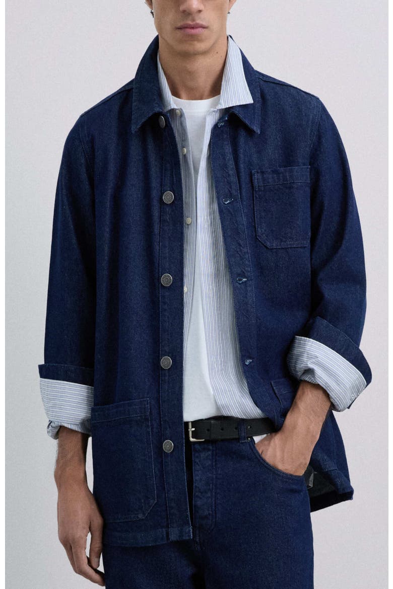 Felix Denim Overshirt, Main, color, Denim