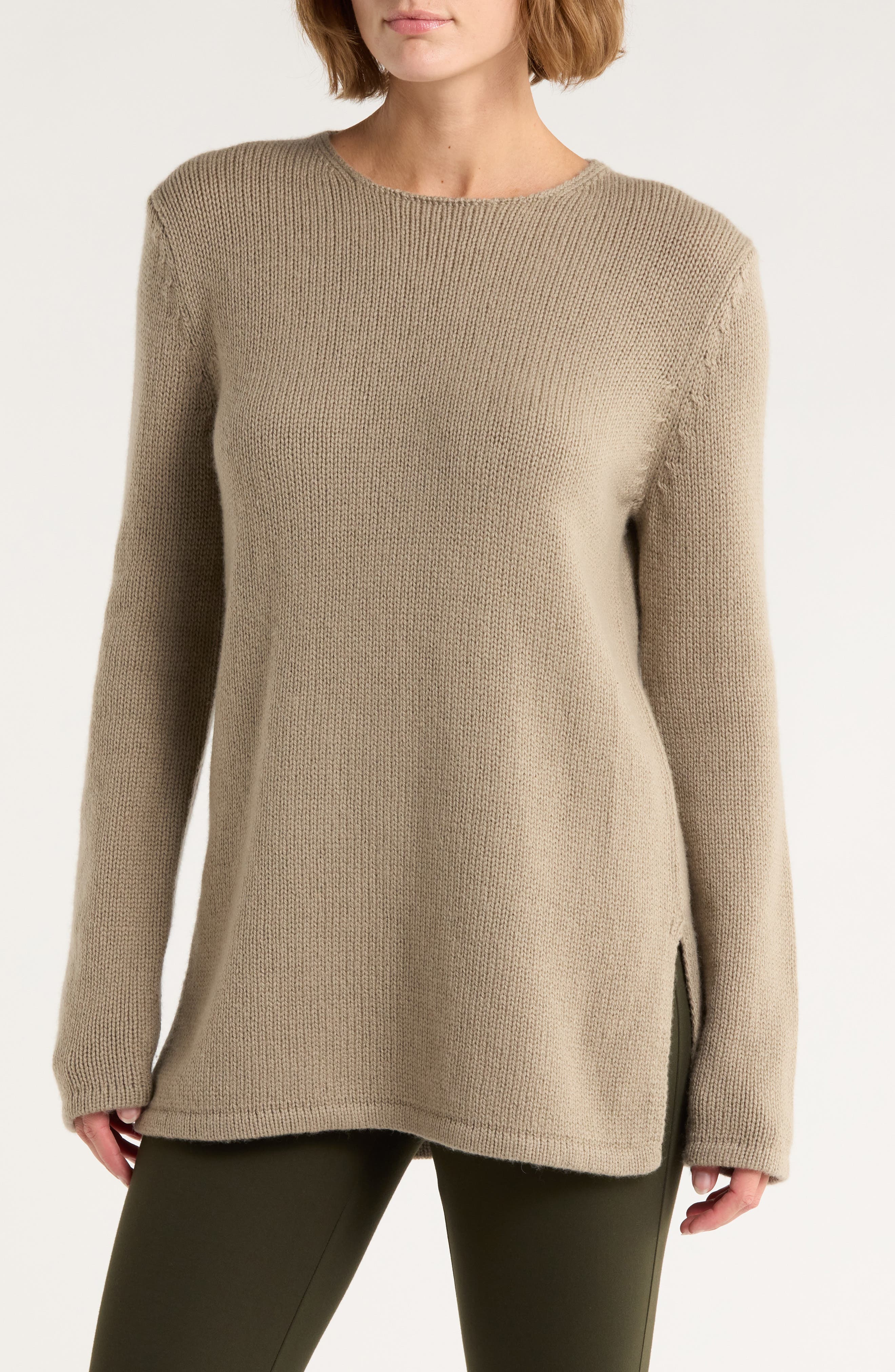 Vince Clean Trim Wool & Cashmere Blend Tunic Sweater