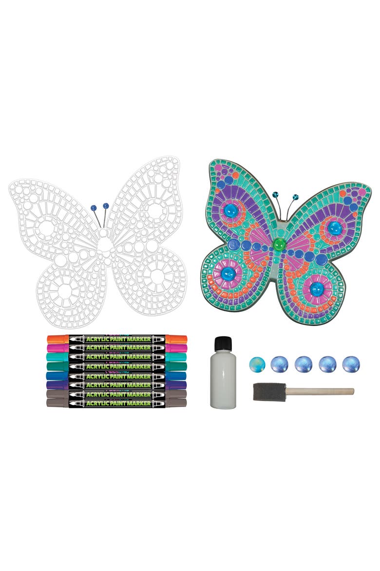 Works of Ahhh Faux Mo - Porcelain Butterfly Wall Art Craft Kit, Alternate, color, Multicolor