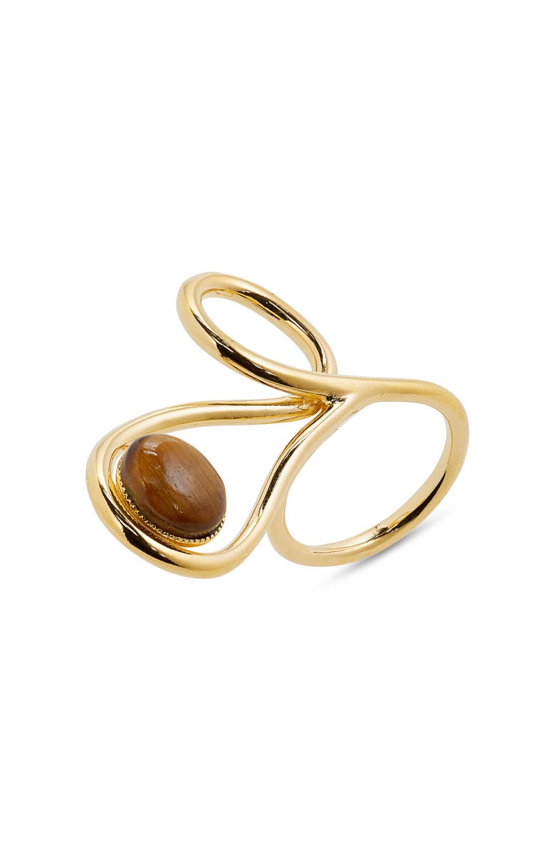 DESTREE Louise Petal Tiger's-Eye Ring, Main, color,