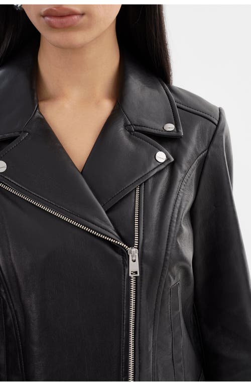 Lamarque Klea Recycled Leather Biker Jacket In Black