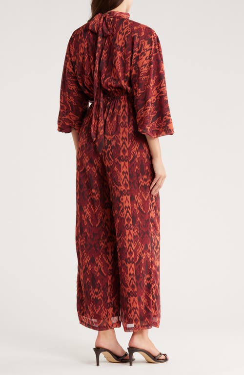 Area Stars Rosalie Mock Neck Jumpsuit In Burgundy
