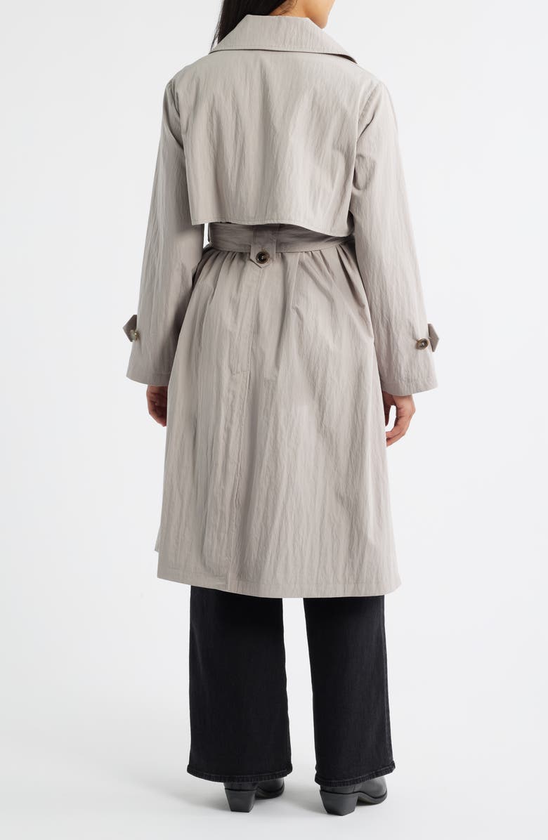Bernardo Cotton Blend Trench Coat, Alternate, color, Ash