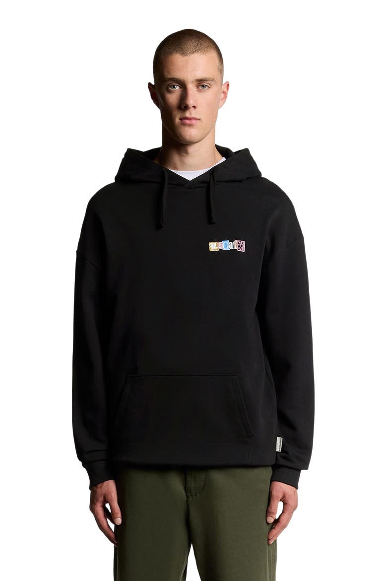 Bold Letters Long Sleeve Graphic Hoodie, Alternate, color, Jet Black