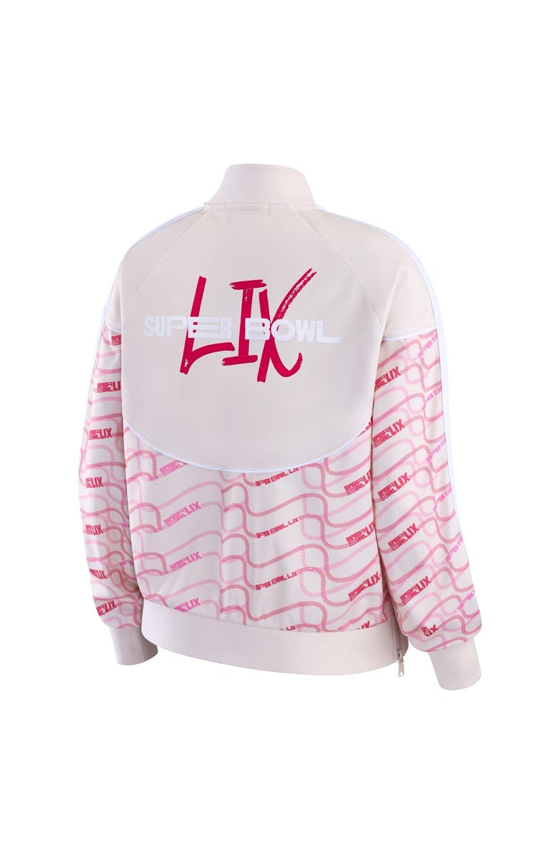 WEAR by Erin Andrews Women's WEAR by Erin Andrews Tan Super Bowl LIX Team Print Track Jacket, Alternate, color, 