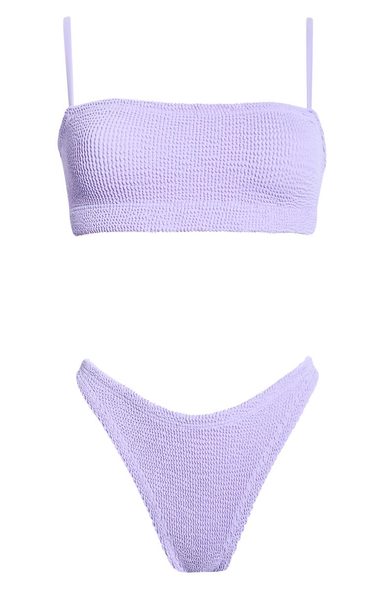 Hunza G Gigi Crinkled Two-Piece Swimsuit, Alternate, color, Lilac