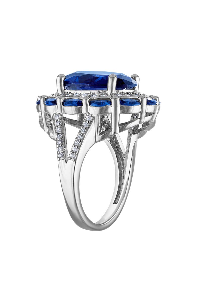 FZN Halo Sapphire & Cubic Zirconia Ring, Alternate, color, White