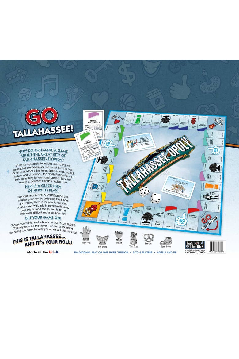 Tallahassee Opoly Board Game, Alternate, color, Multicolored
