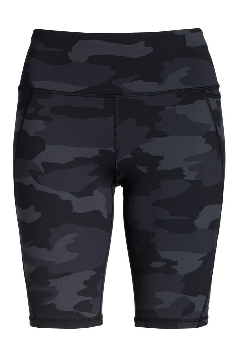 Power High Waist Pocket Bike Shorts, Alternate, color, BLACK TONAL CAMO PRINT