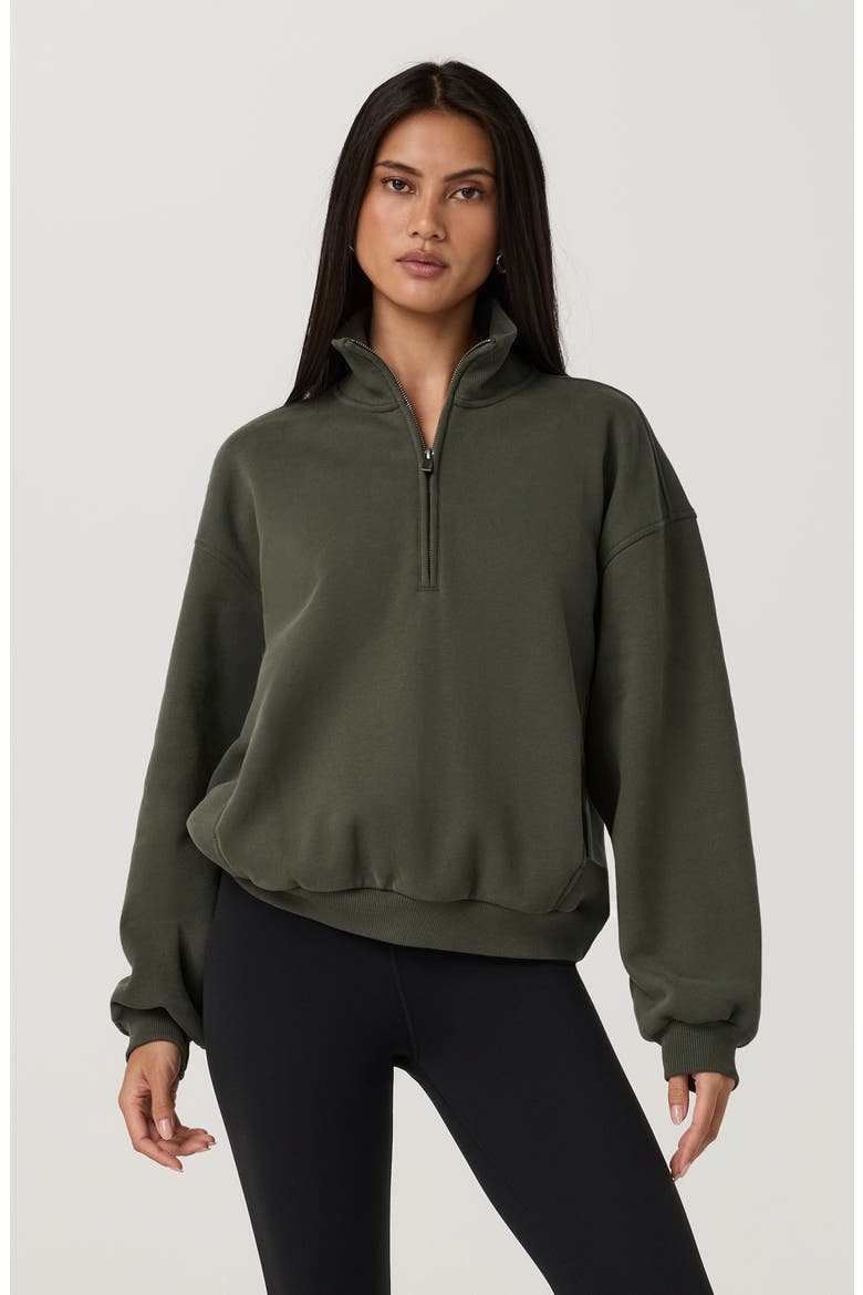 Restore Oversized Half-Zip Pullover, Alternate, color, ARMY