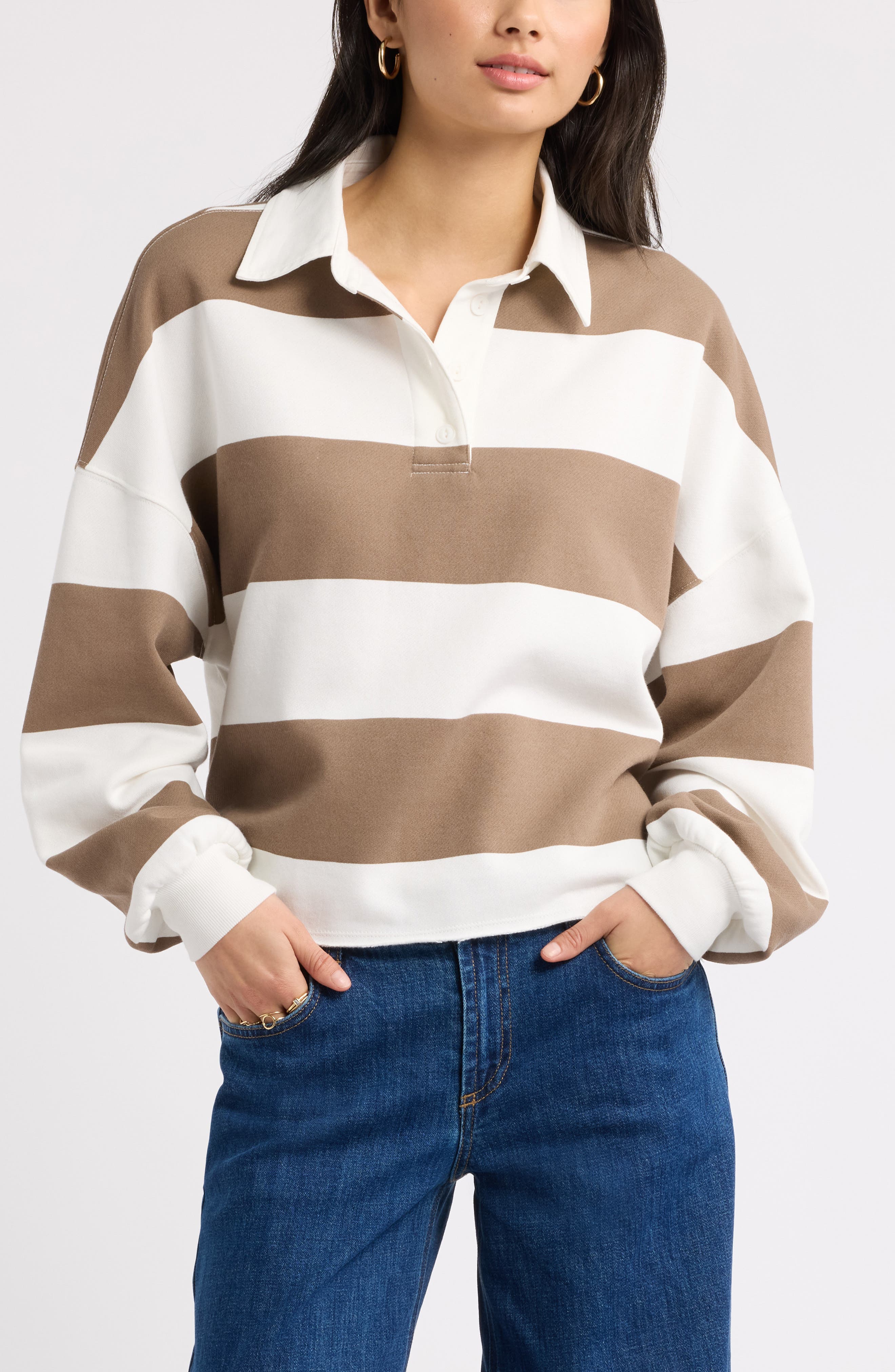 BROWN IVORY RUGBY POLO