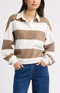 BP. Stripe Cotton Blend Rugby Sweatshirt