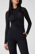 Marciano Ezme Ruched Mock Neck Top
