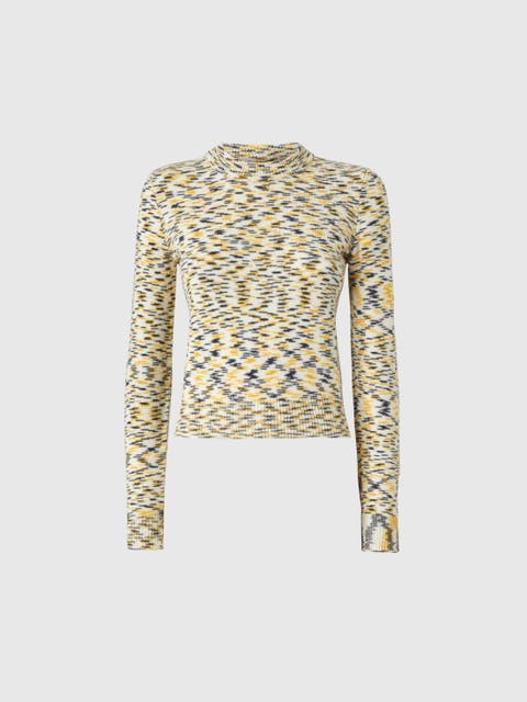 Crew Neck Sweater With Flame Pattern