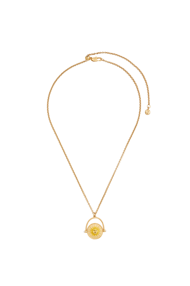 Sun & Moon Spinner Necklace, Alternate, color, Gold