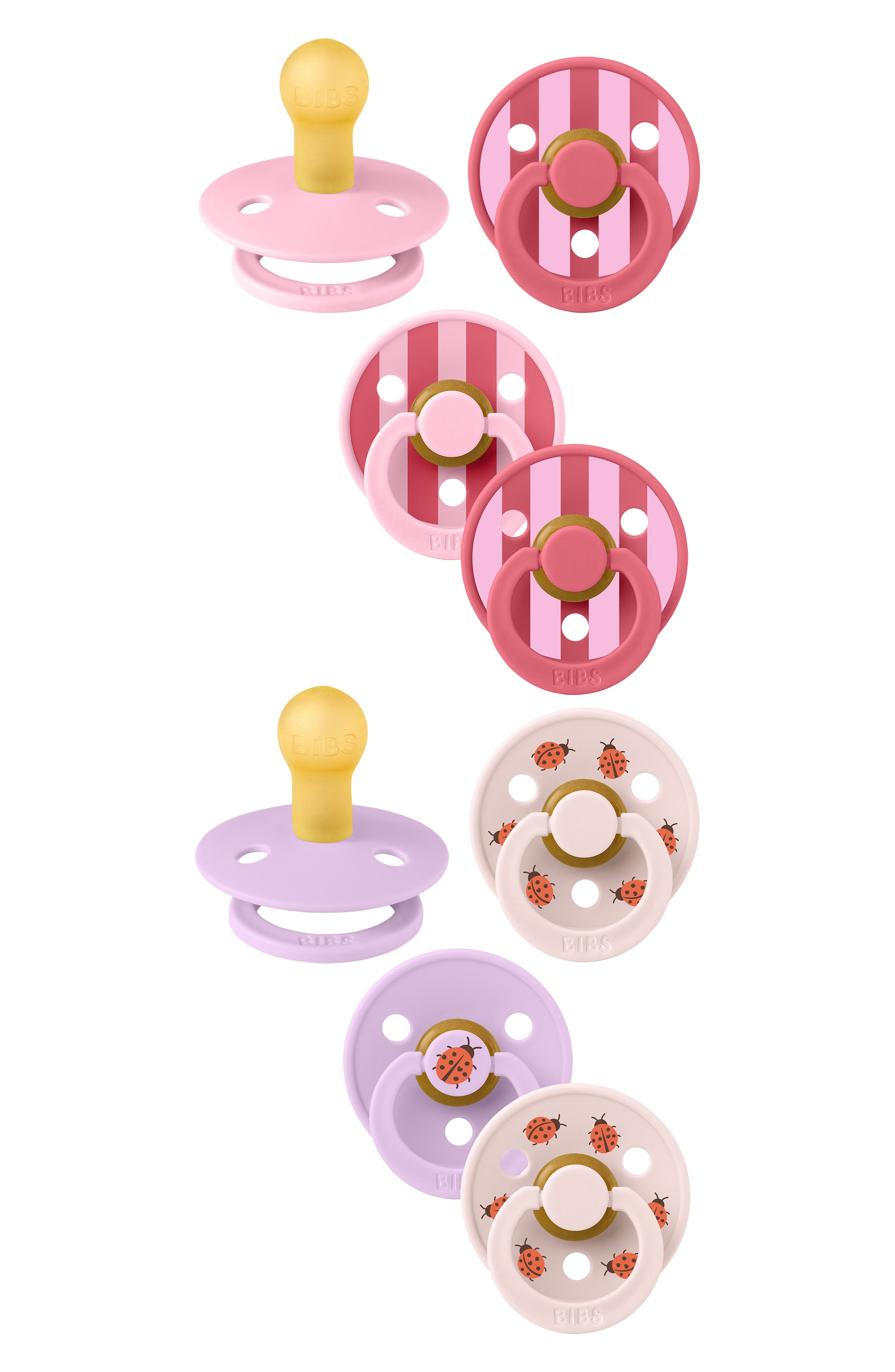 BIBS Studio Color 2-Pack Pacifier Set in Violet/Petal/Pink 