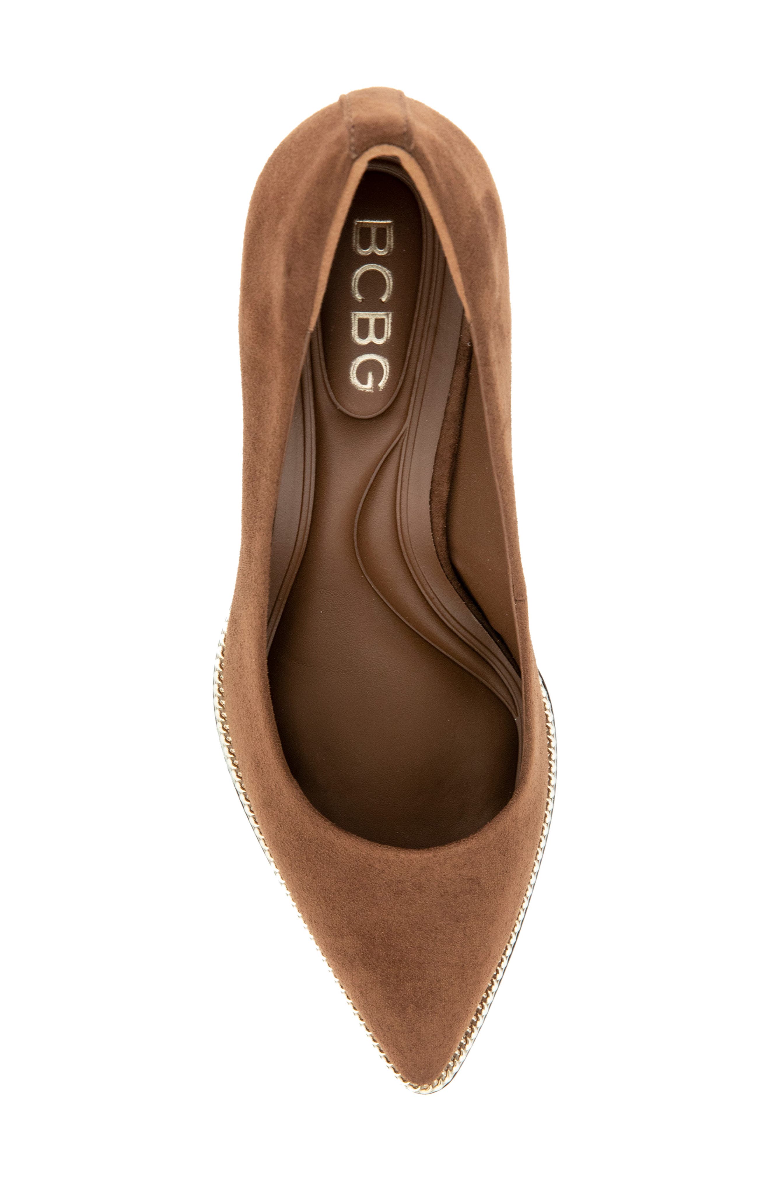 Clara Chain Pointed Toe Pump, Alternate, color, DARK BROWN