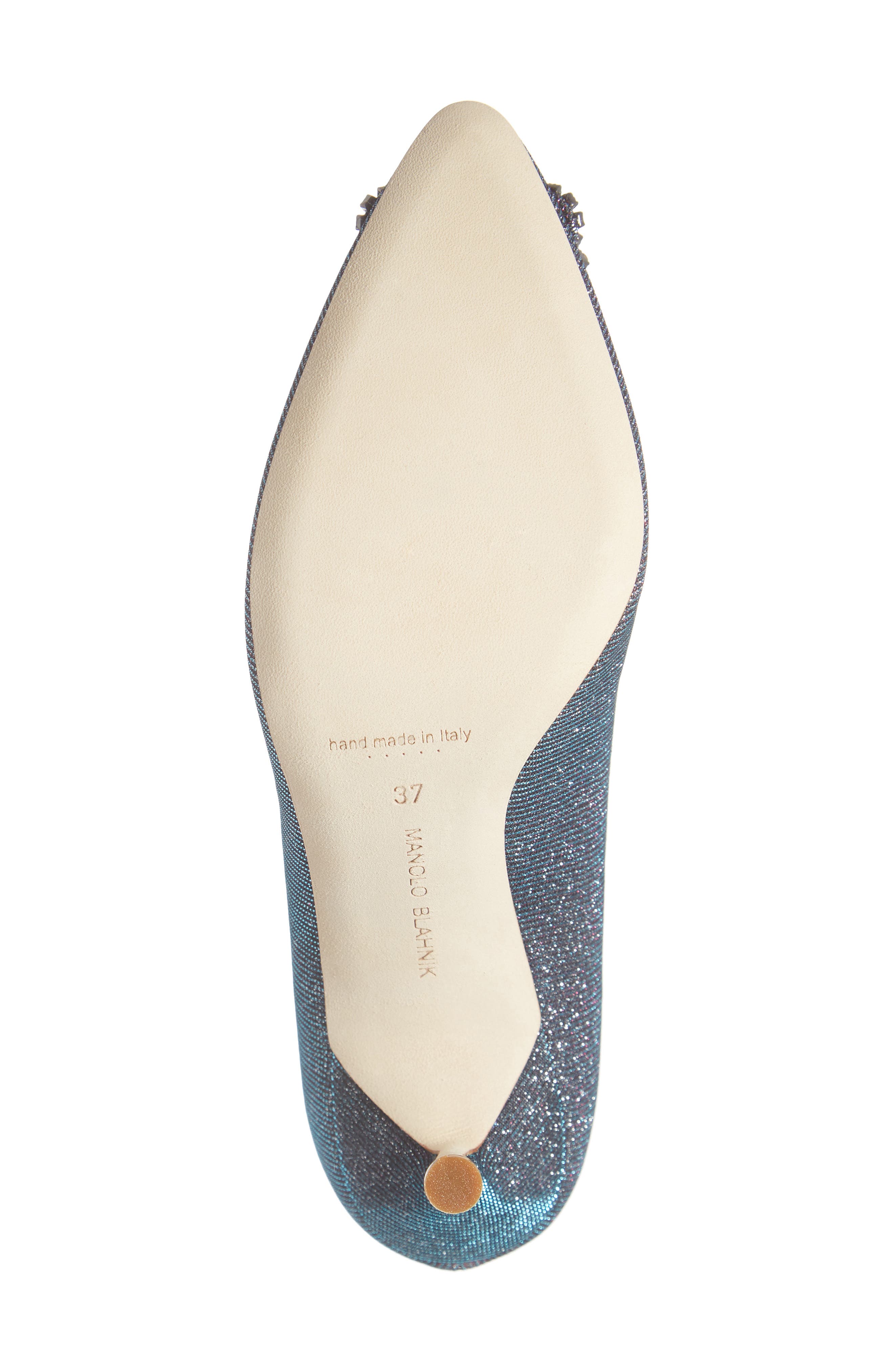 Manolo Blahnik Hangisi Metallic Pump, Alternate, color, 