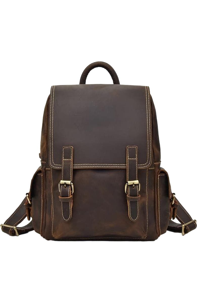 STEEL HORSE LEATHER The Freja Backpack | Handcrafted Leather Backpack, Main, color, Dark Brown