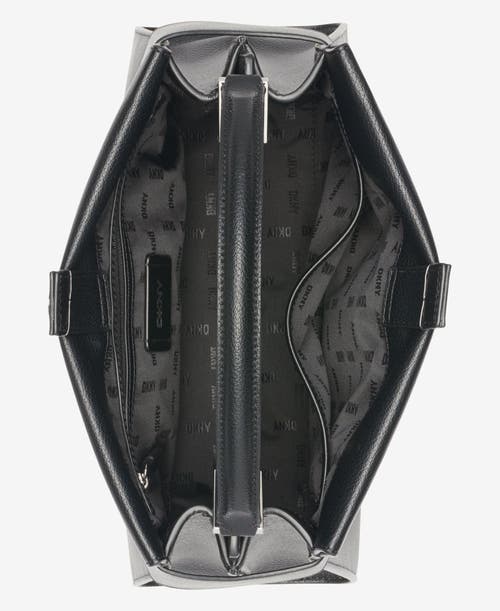 Dkny Bleeker Large Satchel In Black/silver