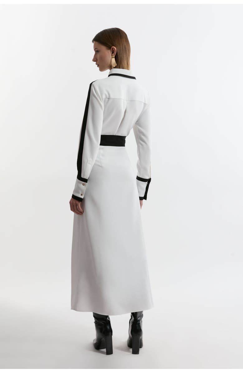 Karen Millen Petite Belted Midi Shirt Dress, Alternate, color, Ivory