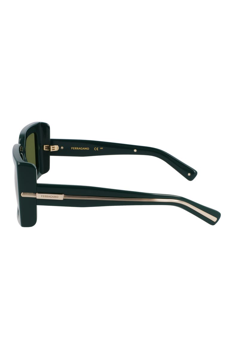 Prisma 55mm Modified Rectangular Sunglasses, Alternate, color, DARK GREEN
