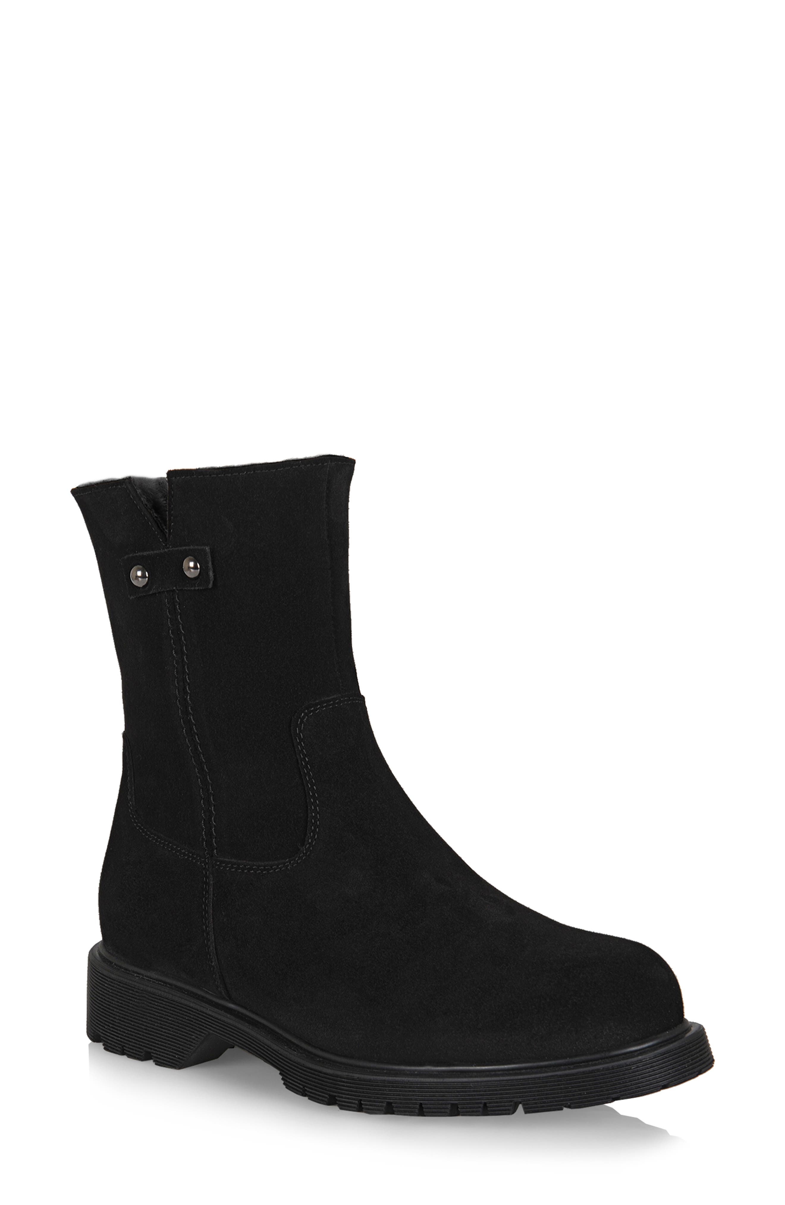 La Canadienne Hogan City Dry<sup>™</sup> Waterproof Genuine Shearling Lined Boot, Main, color, Black Suede