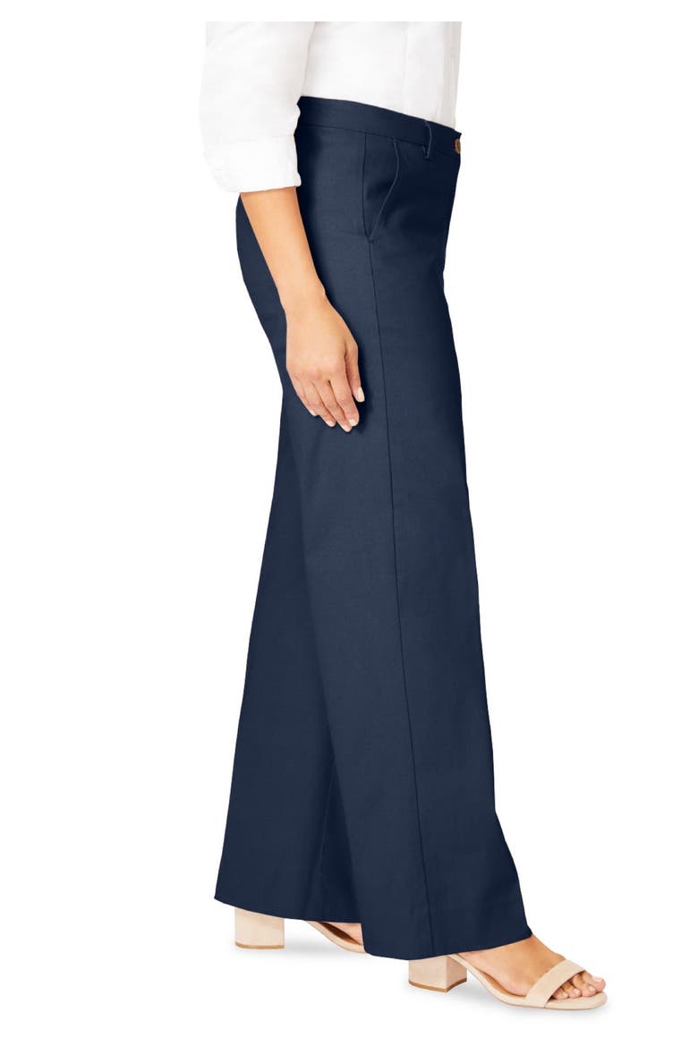 Stretch Cotton Chino Wide-Leg Trouser, Alternate, color, NAVY