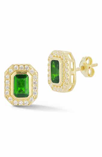 Cubic Zirconia Cluster Stud Earrings
