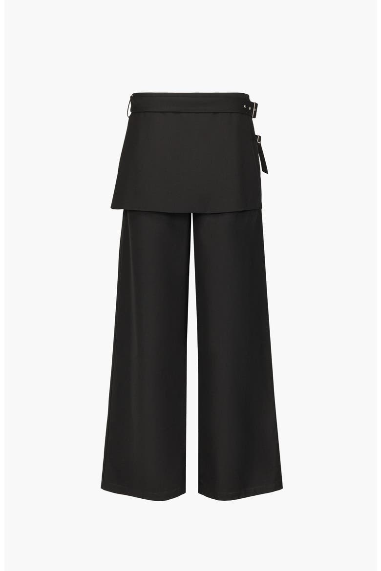 Lelia Layered Skirt Trousers, Main, color, Black