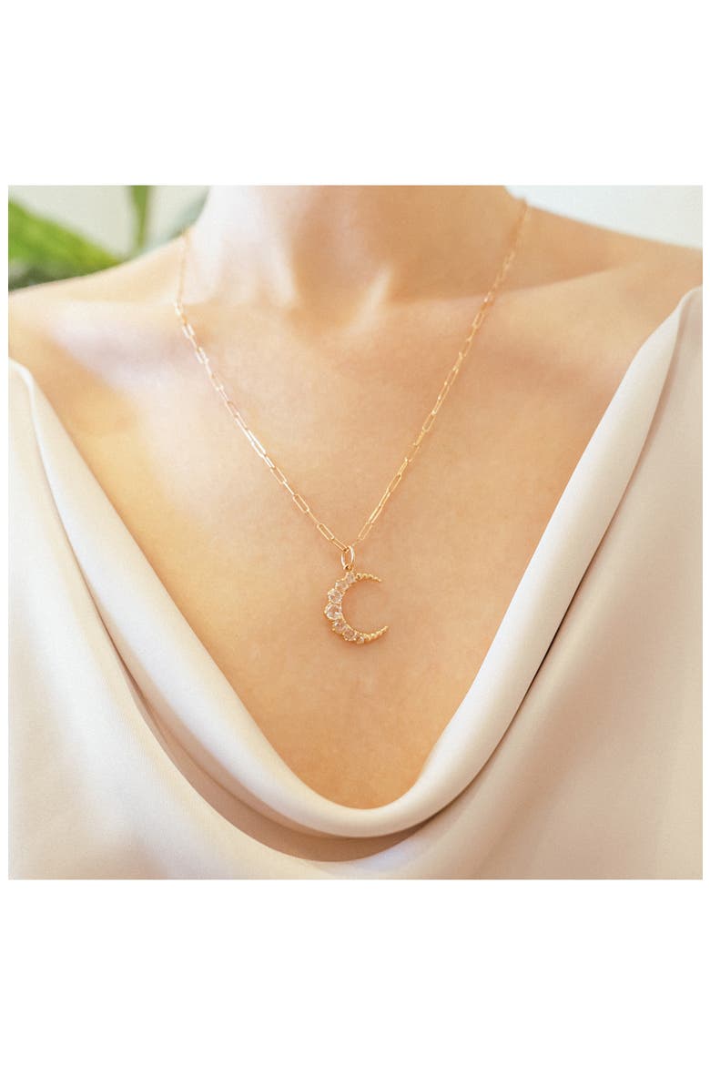 Large Crescent Pendant, Alternate, color, 18K RG