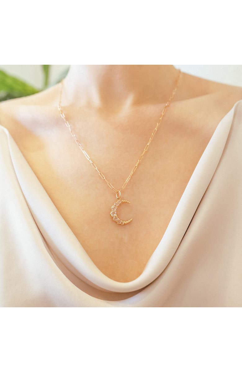 Sethi Couture Large Crescent Pendant, Alternate, color, 18K Rg