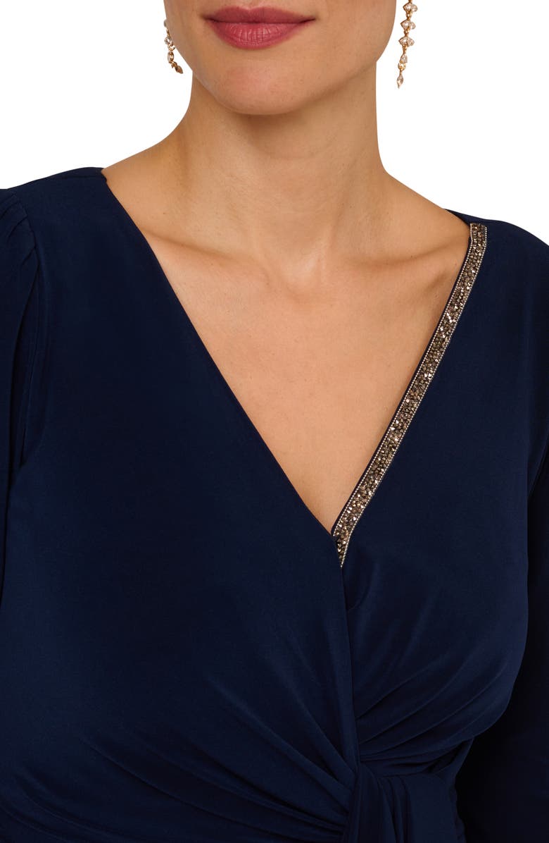 Adrianna Papell Beaded Long Sleeve Sheath Dress | Nordstrom