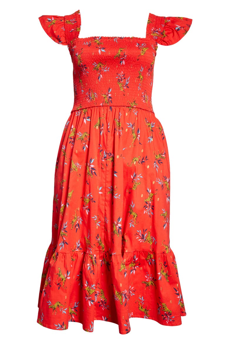 Ivanna Print Sundress, Alternate, color, LUCKY CHEETAH POPPY RED